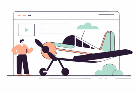 Airplane illustration vector on white backgroundのイラスト素材