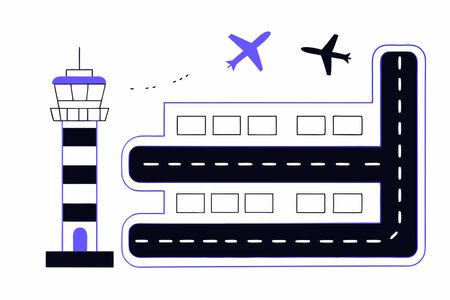 Airport illustration vector on white backgroundのイラスト素材