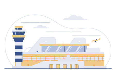 Airport illustration vector on white backgroundのイラスト素材