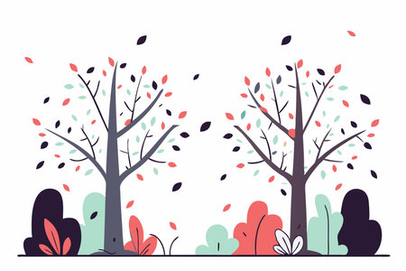Forest illustration vector on white backgroundのイラスト素材