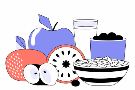 Healthy Food illustration vector on white backgroundのイラスト素材