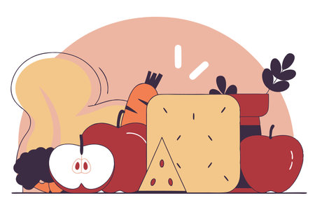 Healthy Food illustration vector on white backgroundのイラスト素材