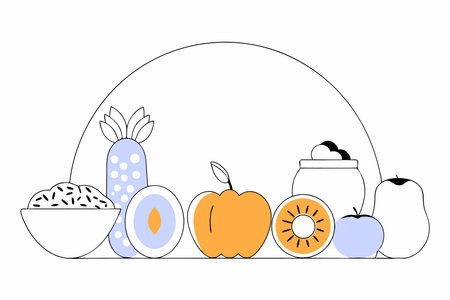 Healthy Food illustration vector on white backgroundのイラスト素材
