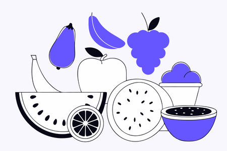 Healthy Food illustration vector on white backgroundのイラスト素材