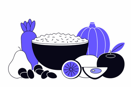 Healthy Food illustration vector on white backgroundのイラスト素材