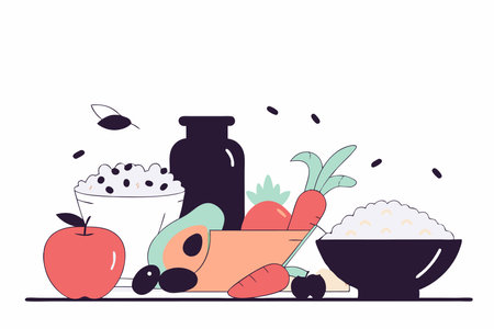 Healthy Food illustration vector on white backgroundのイラスト素材