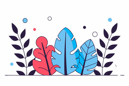 Tropical Leaves illustration vector on white backgroundのイラスト素材