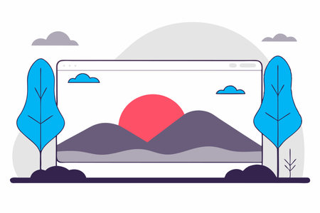 Sunset illustration vector on white backgroundのイラスト素材