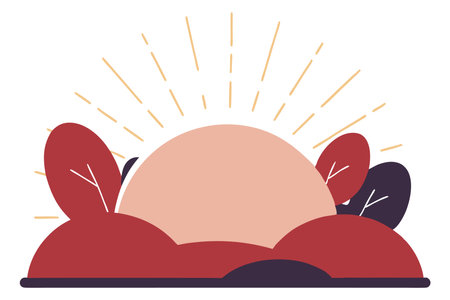 Sunrise illustration vector on white backgroundのイラスト素材