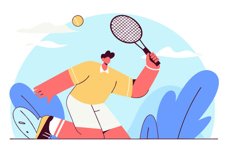 Badminton athletes concept illustration vector on white backgroundのイラスト素材