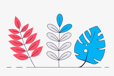 Tropical Leaves illustration vector on white backgroundのイラスト素材