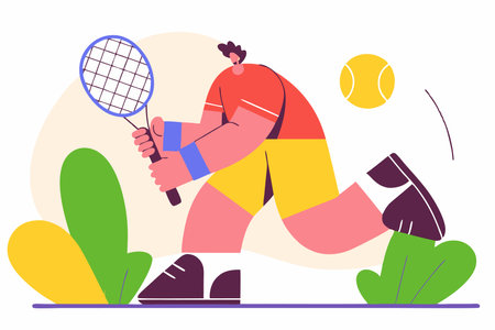 Badminton athletes concept illustration vector on white backgroundのイラスト素材