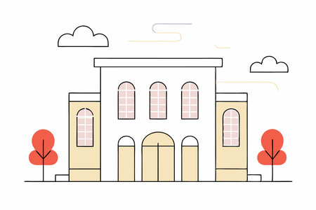 Building illustration vector on white backgroundのイラスト素材