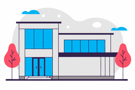 Building illustration vector on white backgroundのイラスト素材