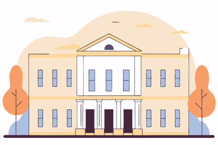 Building illustration vector on white backgroundのイラスト素材