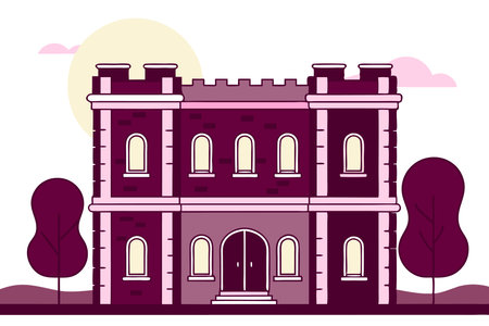 Building illustration vector on white backgroundのイラスト素材