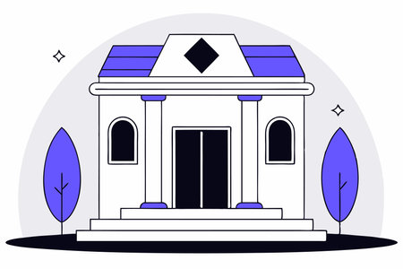 Building illustration vector on white backgroundのイラスト素材