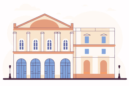 Building illustration vector on white backgroundのイラスト素材