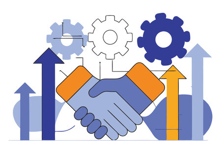 Business support concept illustration vector on white backgroundのイラスト素材