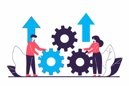 Business support concept illustration vector on white backgroundのイラスト素材