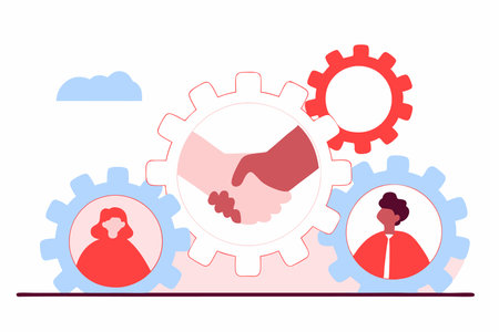Business support concept illustration vector on white backgroundのイラスト素材