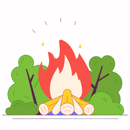 Campfire concept illustration vector on white backgroundのイラスト素材