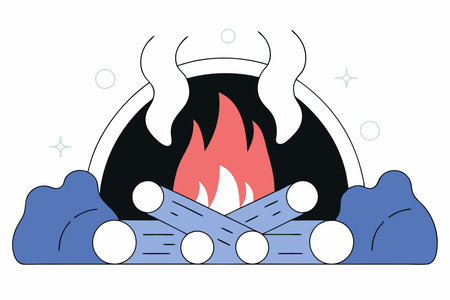 Campfire concept illustration vector on white backgroundのイラスト素材