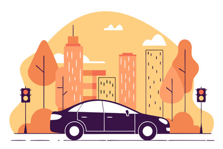 City driver concept illustration vector on white backgroundのイラスト素材