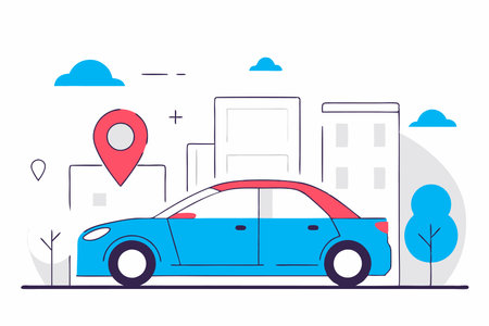 City driver concept illustration vector on white backgroundのイラスト素材