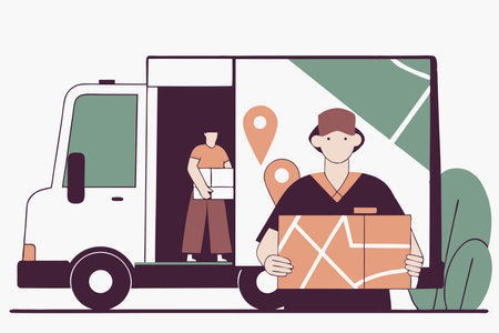 Delivery concept illustration vector on white backgroundのイラスト素材