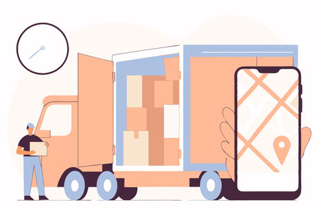 Delivery concept illustration vector on white backgroundのイラスト素材
