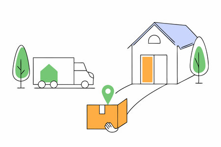 Delivery concept illustration vector on white backgroundのイラスト素材