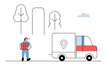 Delivery concept illustration vector on white backgroundのイラスト素材