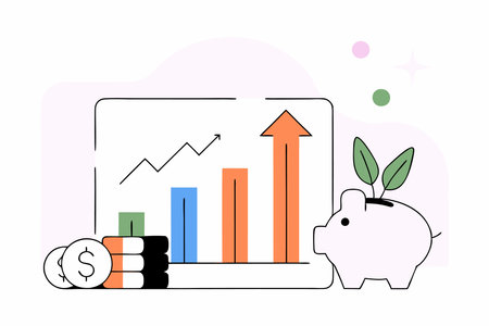 Finance concept illustration vector on white backgroundのイラスト素材