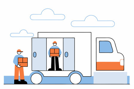Delivery concept illustration vector on white backgroundのイラスト素材