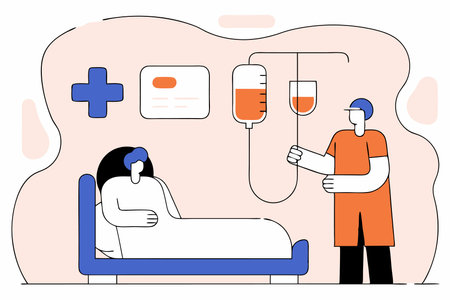 Hospital Chemotherapy concept illustration vector on white backgroundのイラスト素材