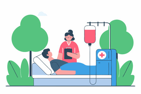 Hospital Chemotherapy concept illustration vector on white backgroundのイラスト素材