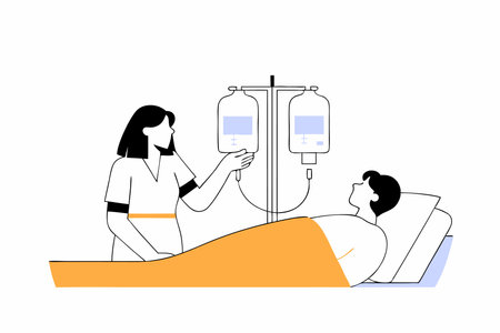 Hospital Chemotherapy concept illustration vector on white backgroundのイラスト素材