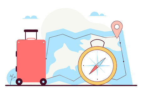 Traveling concept illustration vector on white backgroundのイラスト素材