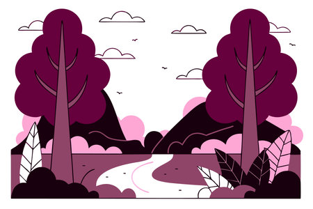 Wilderness concept illustration vector on white backgroundのイラスト素材