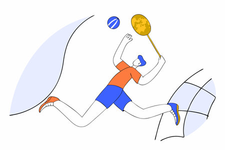 Hand drawn person doing sport illustration vector on white backgroundのイラスト素材