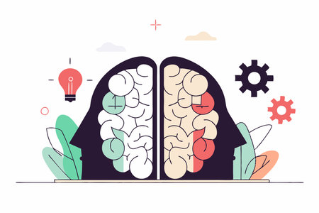 Brain sides concept illustration vector on white backgroundのイラスト素材