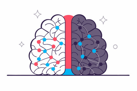 Brain sides concept illustration vector on white backgroundのイラスト素材