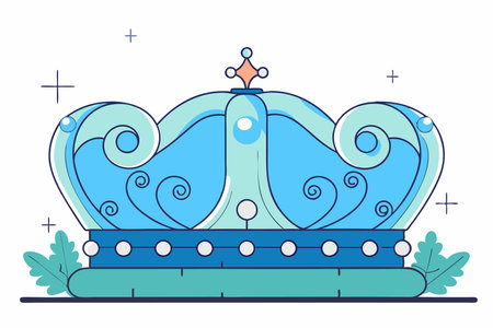 Golden crown classic decorative icon illustration vector on white backgroundのイラスト素材