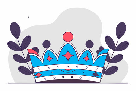 Golden crown classic decorative icon illustration vector on white backgroundのイラスト素材