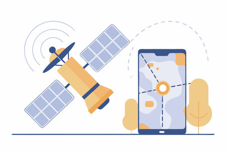 Gps location satellite service illustration vector on white backgroundのイラスト素材