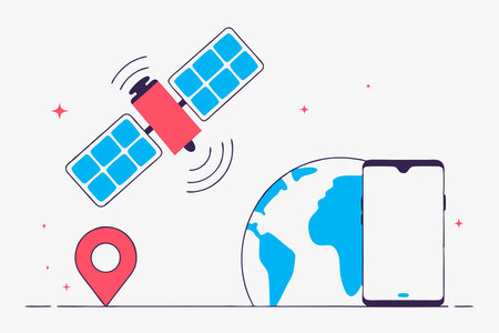 Gps location satellite service illustration vector on white backgroundのイラスト素材