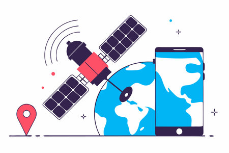 Gps location satellite service illustration vector on white backgroundのイラスト素材