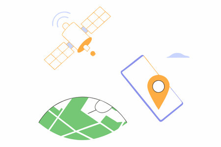 Gps location satellite service illustration vector on white backgroundのイラスト素材