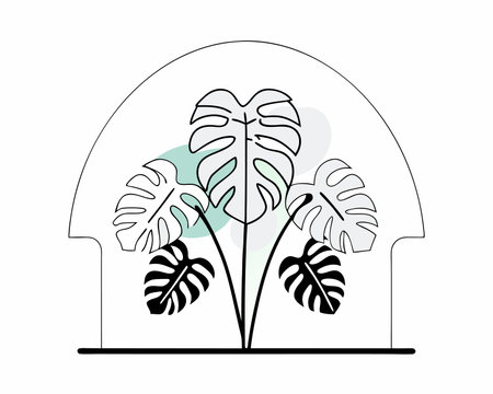 An exotic leaf plant jungle isolated icon illustrationのイラスト素材